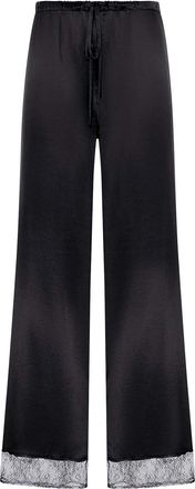 The Nina Studio Silk Palazzo Trousers With Lace Detail