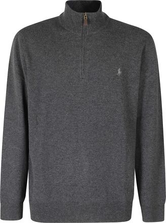 Polo Ralph Lauren Dark Charcoal Half-Zip Merino Wool Pullover Sweater