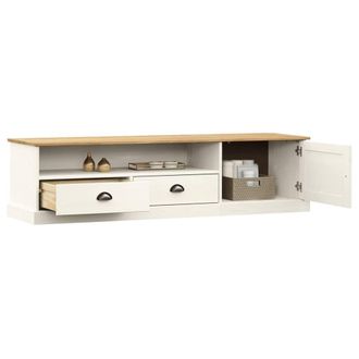 Berkfield Home TV Cabinet VIGO White 156x40x40 cm Solid Wood Pine | Size: 156 x 40 x 40 cm
