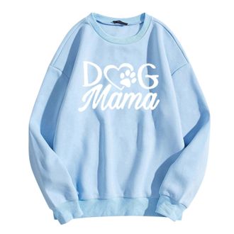 Generic Dog Mom Sweatshirt Women Dog Mama Shirt Pullover Cute Dog Sweater Long Sleeve Letter Print Tshirt Tops 2024 Fall