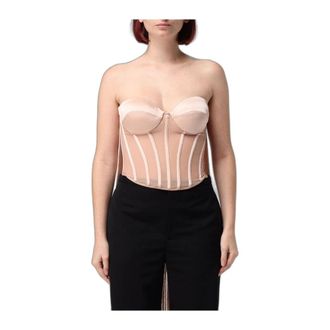 Elisabetta Franchi Corsetto stile bustier senza spalline - - Tops - Donna - Beige - M