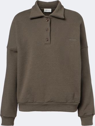 Magda Butrym Cotton-blend fleece polo sweater