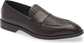 BOSS Derrek Woven Loafer in Dark Brown at Nordstrom, Size 11Us