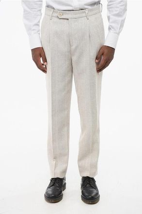 Brunello Cucinelli Double-pleated Linen Blend Pants size 56