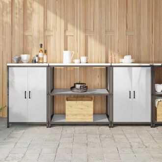 vidaXL Juego De Almacenamiento De Cocina Hattem 3 Uds. Plateado Vidaxl