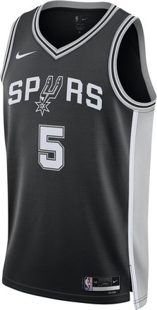 Nike DeAaron Fox San Antonio Spurs Icon Edition 2022/23 Nike Mens Dri-FIT NBA Swingman Jersey in Black | DN2022-022