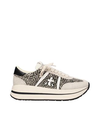 Premiata Beige Bethcoin Textured Python Suede Panel Sneakers