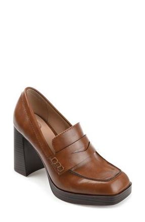 Journee Collection Ezzey Pump - Wide Width in Brown at Nordstrom Rack, Size 11