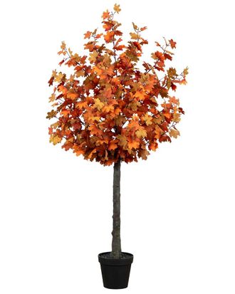 Nearly Natural 6Ft Autumn Lush Maple Artificial Fall Tree