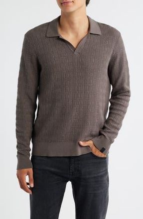 Rag & Bone Harvey Johnny Collar Relaxed Polo in Brown at Nordstrom Rack, Size Small