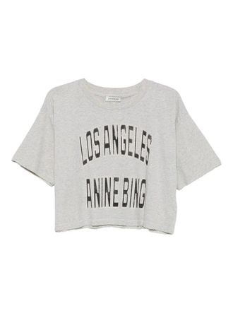 Anine Bing Johnny Cropped Tee - Grey