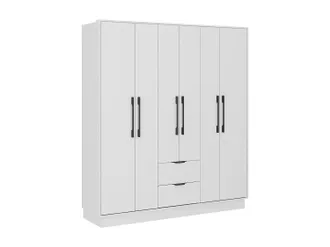 Vente-Unique Vente-unique - Armadio 6 Ante E 2 Cassetti L162 Bianco - Feova