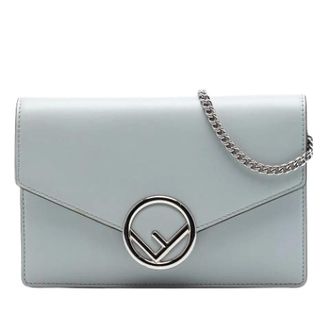 Fendi Pre-owned Cross Body Bags, female, Gray, Size: ONE SIZE Pre-owned Wallet on Chain