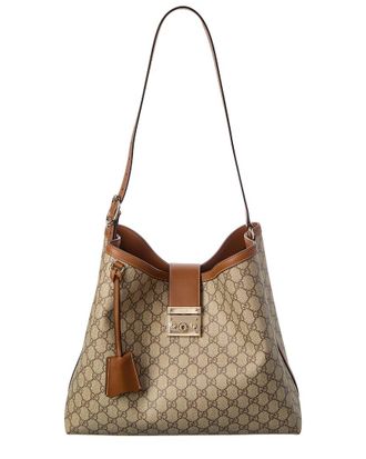 Gucci Padlock Large Gg Supreme Canvas & Leathe Tote