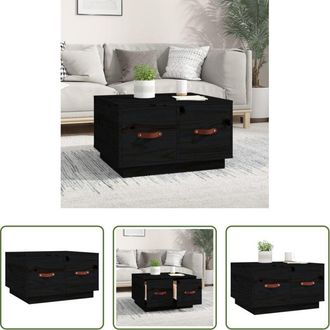 vidaXL Tavolino in legno - Tavolino da Salotto Nero 60x53x35 cm Legno Massello di Pino