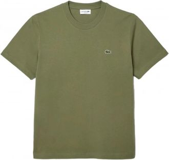 Lacoste Cotton T-shirt - Heren - T-shirts - Groen - S - Katoen - Tops