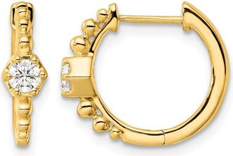 Diamond2Deal 14k Gold 0.28 ct Lab Grown Diamond Hinged Hoop Earrings VS Clarity, D-E Color