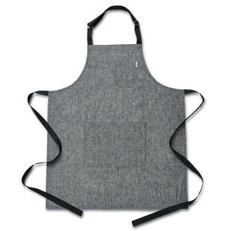 Solino Home Linen Linen Apron - Kitchen Linen in Black at Nordstrom, Size Large