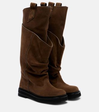 The Attico Passeggiata suede combat boots