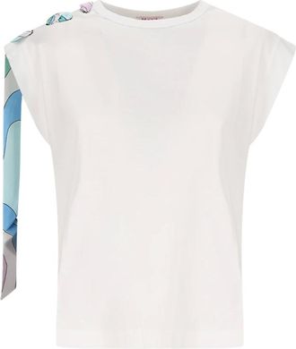 Pucci Tops, Dames, Wit, M, S.less TOP