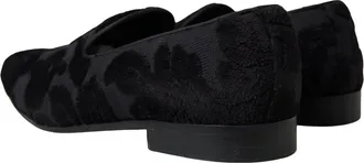 Dolce & Gabbana Black Brocade Loafers Formal Mens Shoes