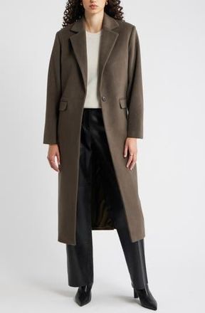 Nordstrom One-Button Wool Blend Coat in Olive Sarma at Nordstrom Rack, Size Xx-Small