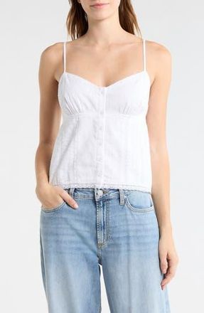Abound Button Front Baby Doll Tank Top in White at Nordstrom Rack, Size X-Small