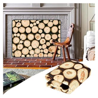 OEM Repisa Magn&eacute;tica Para Chimenea, Cubierta Protectora Para Chimenea Que Evita La P&eacute;rdida De Calor Por La Noche, 86x115 Cm - Le&ntilde;era