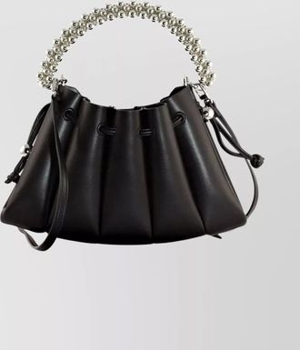 Themoirè beaded shoulder bag adjustable strap