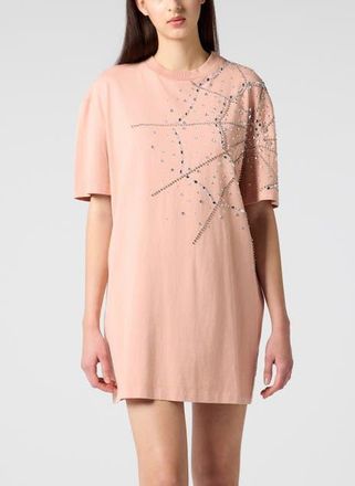 Philipp Plein T-Shirt Dress Spiderweb Strass Women in Rose/pink at Nordstrom, Size Small