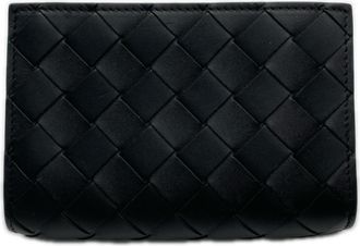 Bottega Veneta Intrecciato Black Leather Wallet (Bi-Fold) (Pre-Owned)