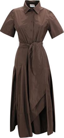 P.A.R.O.S.H. P.a.r.o.s.h., Kleedjes, Dames, Bruin, M, Lange Overhemdjurk