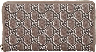 Gucci Portafogli Donna Tessuto Grigio/Tortora