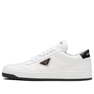 Prada (WMNS) PRADA Downtown Perforated Leather Sneakers White Black 1E792M_3LJ6_F0964_F_030