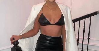 Nookie Faux Leather Bralette In Black