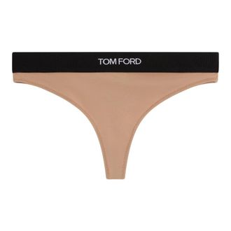 Tom Ford Modal Signature Thong - Dames - Onderbroek - Beige - XS - Ondergoed