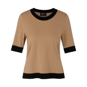 Marc Cain Korte mouwen trui - Dames - Truien - Bruin - Maat: 2XL Wol