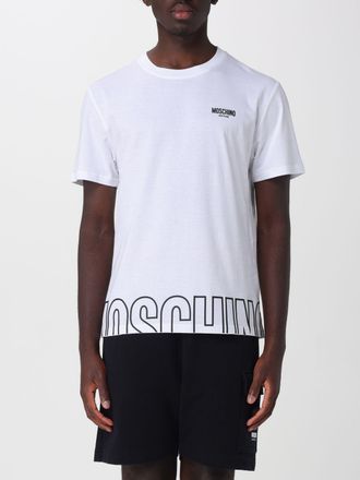 Moschino Cotton Crew Neck T-shirt with Contrast Logo