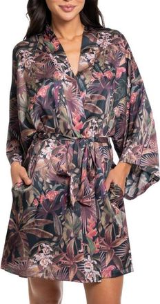 Midnight Bakery Print Satin Robe in Navy at Nordstrom, Size X-Small/small