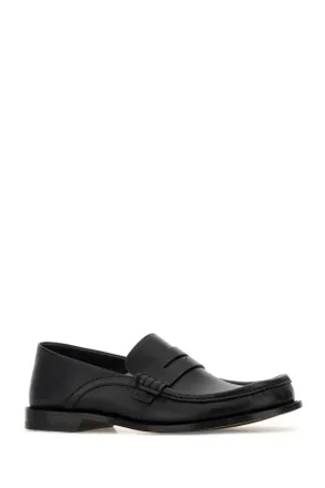 Loewe Leather Moccasin Loafer - Black