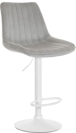 Clp Taburete de bar regulable y giratorio en Terciopelo Gris