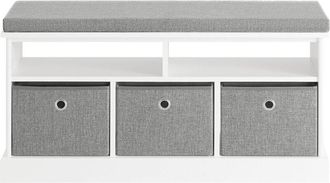 SoBuy Panca scarpiera Cassapanca da Interno Mobile Bagno Bianco FSR67-HG Sobuy