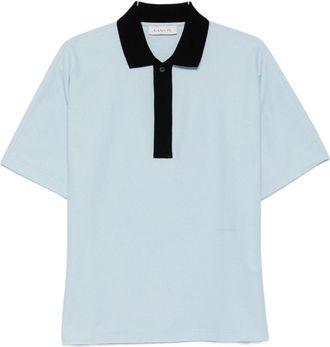 Lanvin White Contrast Collar Short Sleeve Polo