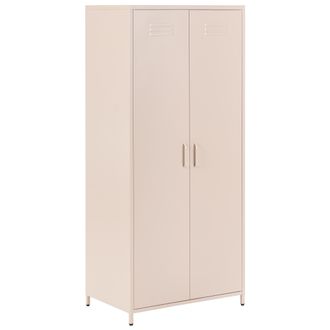 Beliani Armario De Almacenaje Industrial Oficina En Casa Con 2 Puertas Acero Beige Varna
