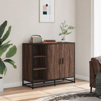 Berkfield Home Sideboard Brown Oak 92x35x76 cm Engineered Wood | Size: 92 x 35 x 76 cm