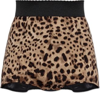 Dolce & Gabbana Animal Print Shorts - Dames - Bermuda - Beige - M - Korte Broeken