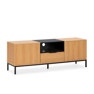 HOMN Mueble tv 2 puertas 1 caj&oacute;n roble