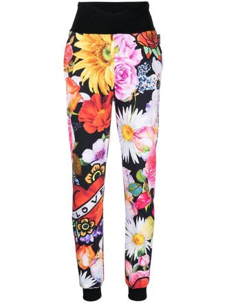Philipp Plein Trainingsbroek met bloemenprint - Zwart