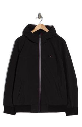 Tommy Hilfiger Water Resistant Hooded Softshell Jacket in Black at Nordstrom Rack, Size Xx-Large