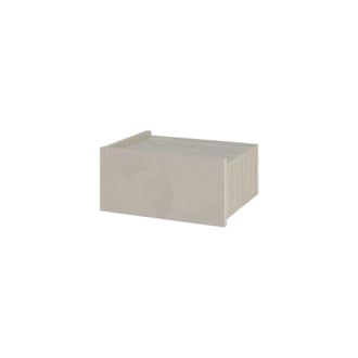 Habitat & Jardin Mesita de noche con led y caj&oacute;n efecto madera beige 38 x 31 x 19 cm